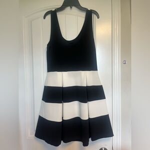 Striped Color Block skater dress style